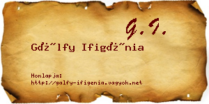 Gálfy Ifigénia névjegykártya